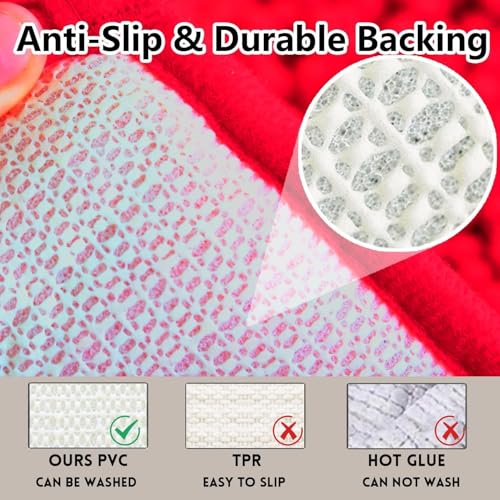 Bathroom Rugs Chenille, Extra Thick and Absorbent, Non-Slip, Machine Washable, Dry Quckily, Soft Cozy Plush, Used Under Shower Bathtub and Sink, Bath mat Sets Red - color: Red, size: 20 x 32 inch + 20 x 20 inch (U-Shape)