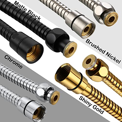 Extra Long Shower Hose - Stainless Steel Attachment for Handheld Shower Head, All Metal Kink-Free Extension with Brass Insert and Nut (79", Black) - color: Matte Black