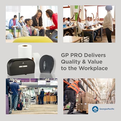 Georgia-Pacific Single-Roll Jumbo Toilet Paper Dispenser by GP PRO (Georgia-Pacific), Translucent Smoke, 59009, 10.610" W x 5.390" D x 11.290" H - style: 1-Roll