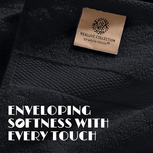 White Classic Luxury Soft Bath Sheets Set - 650 GSM Cotton Luxury Bath Towels Extra Large 35x70 | Highly Absorbent and Quick Dry | Hotel Quality Extra Large Towels Oversized, Black, 2 Pack - color: Black, size: Bath Sheets, 2 Pack