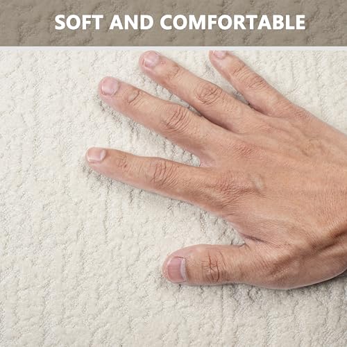 Bathroom Mat Quick Dry Low Profile Washable Bathroom Rugs | Non Slip Bath Rugs Ultra Thin Bath Mat Fit Under Door, Cream White, 17" × 32" - color: Cream, size: Medium(17"x 32")