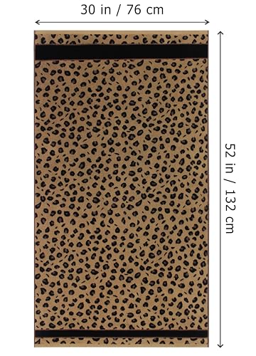 COTTON CRAFT Cheetah Bath Towel - 2 Pack 100% Cotton Animal Print Towels | Large 30x52 inches Leopard Africa Safari Jacquard Terry Towel - 550 GSM Soft Absorbent Luxurious Bathroom Shower Spa Towels - color: 2 Pack Bath Towel