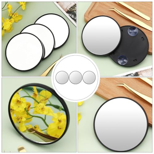 10x Magnifying Cosmetic Mirror 3pcs Set with Double Suction Cups Portable Compact Makeup Mirror for Travel and Personal Care