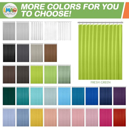 2 Pack | Light Green Plastic Shower Curtain Or Liner, 72x72 Inch Lightweight Plastic Bathroom Shower Showroom Inner Curtain with Rustproof Metal Grommet Holes and Weighted Magnets - color: Green