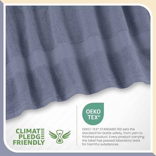 Martex 6-Piece 100% Ringspun Cotton Towel Set, Heather Blue | Quick Dry, Super Absorbent & Soft, Lightweight, 2 Bath, 2 Hand, 2 Wash Cloths - color: Heather Blue