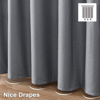 Stall Shower Curtain 48X72 inch, Embossed Textured Fabric Shower Curtain for Bathroom - Soft Cloth & Hotel Spa, Water Repellent, Machine Washable Bathroom Curtain, Grey - color: Grey, size: 48"W x 72"L (Pack of 1)