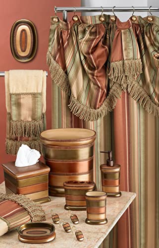Zahari Home 13pc Contempo Bathroom Shower Curtain Sets Luxury Classic Shower Curtain & 12 Shower Curtain Hooks Contemporary Fabric Shower Curtain Unique Design Stylish Striped Shower Curtain Set - color: Contempo, style: Shower Curtain and 12 Shower Hooks