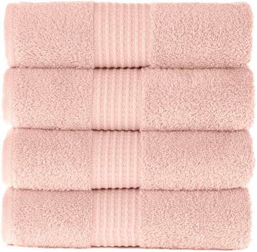 MAURA Basics Hand Towels for Bathroom with Hanging Hook Loops. Soft, Durable, Long Lasting and Absorbent Hand Towel Sets for Bathroom, American Standard Size 16"x28", Pink - color: Pearl Blush, size: Hand Towel (4-Pack)