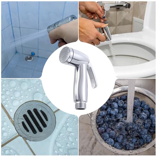 uxcell 2 Pcs Bidet Sprayer, Pressurized Handheld Bidet Sprayer for Toilet, Jet Spray Bidet Attachment Bidet Toilet Sprayer Head for Kitchen Bathroom Toilet Flushing Washing, Silver