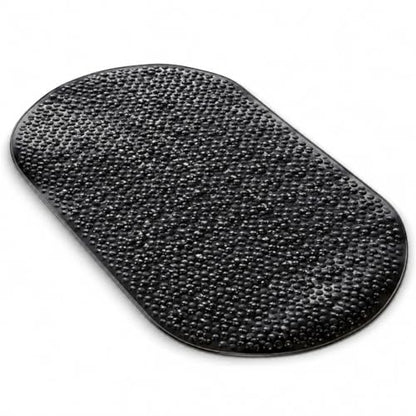 Bath Bliss Jumbo Oval Bath Mat 18x36 Black Color | Non-Slip Aqua Gel Bathtub Mat with Suction Cups | Anti-Slip Shower Safety Mat with Drain Holes