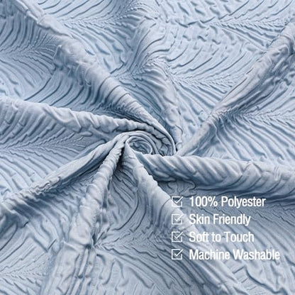 72x84 Extra Long Shower Curtain, Fog Blue 3D Embossed Half Bath Curtain - color: Fogblue, size: 72"W x 84"L (Pack of 1)