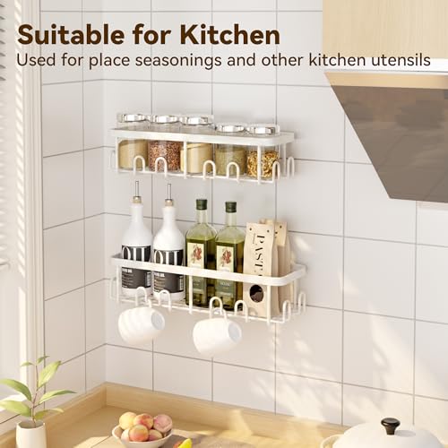 Shower Caddy Adhesive, Rustproof Shower Organizer, Wall Shower Rack | Large Capacity Shower Shelf for Inside Shower, No Drill Shower Storage, Shampoo Shower Holder, White, 2 Caddies - color: White