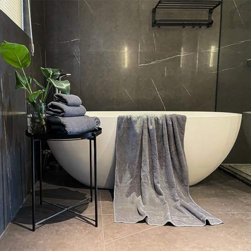 Oversized Bath Towels Extra Large 40x80 Inches Bath Sheets for Adults Super Soft Quick Dry Highly Absobent Microfiber Shower Towels (6 Piece,Charcoal)… - color: Charcoal 6 Piece, size: 6 Piece