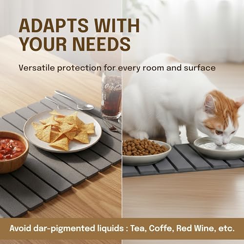 Stone Dish Drying Mat, 24 x 16 Inch Absorbent Diatomite Countertop Mat for Dishes, Cups, Bottles, Coffee Bar and Sink Area, Gray