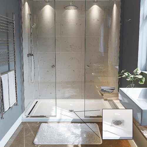 Westbrass 2" Sch 40 PVC Shower Drains with 4-1/4" Square Cover, Satin Nickel, D206PS-07 - color: Satin Nickel