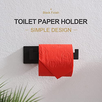 KOKOSIRI Black Toilet Paper Holders Bathroom Toilet Paper Roll Holder SUS304 Stainless Steel Contemporary Wall Mounted, Matte Black, B2003BK - color: Matte Black, size: Without Shelf(1 Pack)