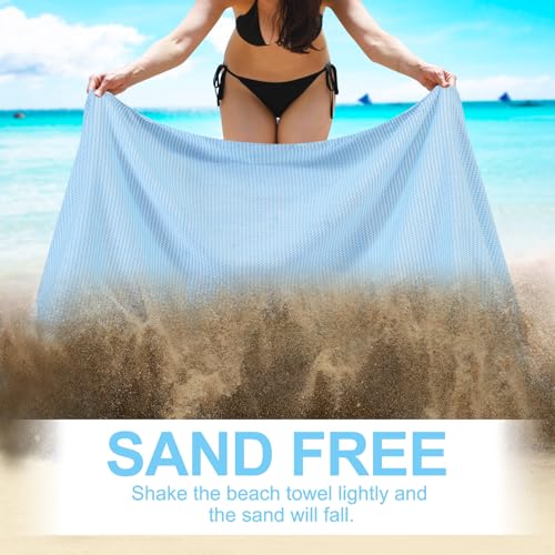6 Packs Oversized Turkish Beach Towels Set Bulk Clearance Sand Free Pool Swim Bathroom Camp Large No Sand Towel Adults Travel Essentials Cruise Must Haves Accessories Vacation Stuff Deep Blue Dot Set - color: Multi Lightblue Dot