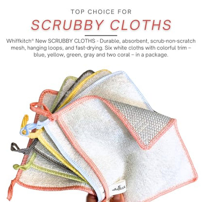 Scrubbing Dishcloths 2ply Mesh Scrub Reusable Dishrag 6pk 6x7in | 2-Sided Bamboo-Rayon Kitchen Cloth + Silver Mesh, Non-Scratch, Thin, Ultra-Light, Durable, Fast-Drying, Odorless, Washable - color: Modern Pastels, size: 6" x 7" -6 Pack