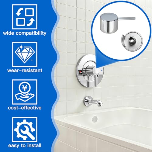 All Metal Replacement for Moen Tub/Shower Lever Handle, Compatible with Moen Posi Temp Shower Handle and for Cartridge,Single Handle Faucets for Adjust Water Volume and Temperature,Chrome - color: Chrome
