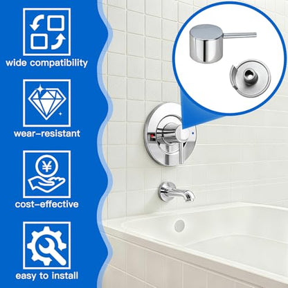 All Metal Replacement for Moen Tub/Shower Lever Handle, Compatible with Moen Posi Temp Shower Handle and for Cartridge,Single Handle Faucets for Adjust Water Volume and Temperature,Chrome - color: Chrome