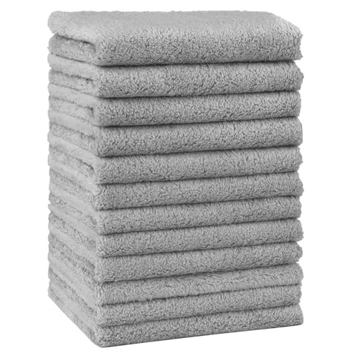 HOMEXCEL Baby Washcloths 12 Pack Microfiber Coral Fleece Soft Wash Cloths | Extra Absorbent, Gentle on Sensitive Skin, for Newborn Infants & Toddlers, Baby Bath Face Towel Reusable, 7 x 9" Grey - color: Grey, size: 7" x 9"-12 Pack
