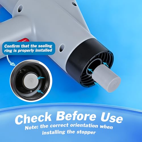 High Pressure Toilet Plunger, Toilet Snake Air Drain Blaster with Real -Time Barometer, Heavy Duty Drain Clog Remover for Bathroom, Floor, Shower, Kitchen Clogged (Gery-Manual)