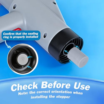 High Pressure Toilet Plunger, Toilet Snake Air Drain Blaster with Real -Time Barometer, Heavy Duty Drain Clog Remover for Bathroom, Floor, Shower, Kitchen Clogged (Gery-Manual)