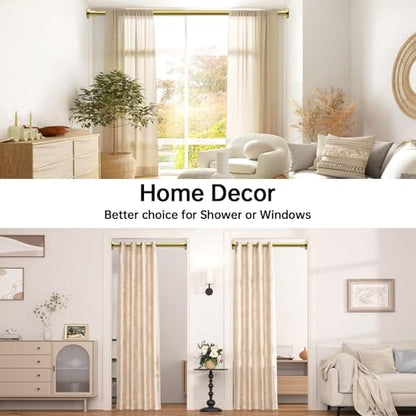 BRIOFOX Shower Curtain Rod Adjustable 18-78 Inch, Spring Tension Shower Rod No Drilling Non Slip, Brushed Gold - color: Brushed Gold, size: 18-78 Inch