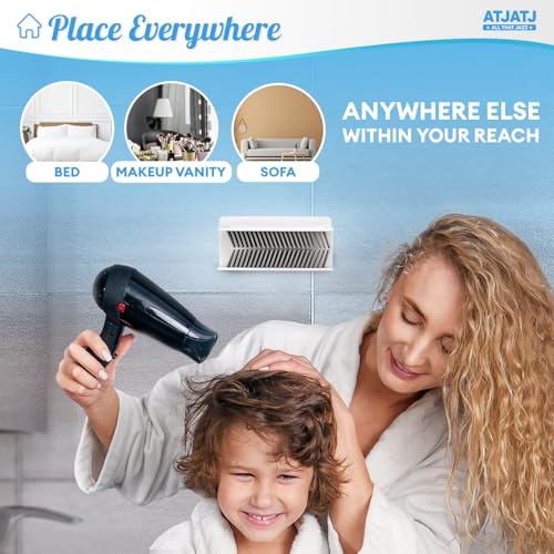 Large Shower Hair Catcher Wall, White Hair Drain Catcher with Silicone Bristle, Bathroom Tub Hair Catcher Drain Protector, Hair Collector for Shower, Shower Hair Trapper, Hair Grabber for Drain