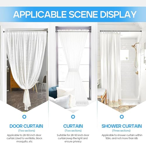 Tension Curtain Rod Black 1PCS Tension Rods for Windows 30 to 64 Inch Spring Curtain Rod Adjustable Tension Rod Tension Curtain Rod of Bathroom Window Curtain Rod Closet rod Kitchen rod Wardrobe - color: Black, size: 30-64 inch 1pcs