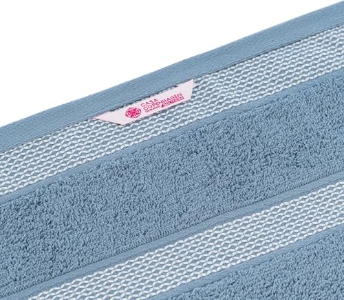 CASA COPENHAGEN Solitaire 6 Pieces Towel Set- Dusty Blue, 600 GSM 2 Bath Towel 2 Hand Towel 2 Washcloth, Designed in Denmark Made of Soft Egyptian Cotton for Bathroom, Kitchen & Shower - color: Solitaire - Dusty Blue, size: 6Pcs Towel Set