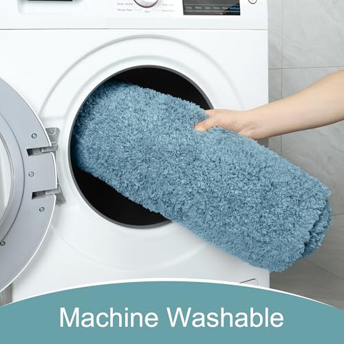 AROGAN Luxury Bathroom Rugs, Soft Non Slip Bath Mat, 24x17 Inch Aqua Blue | Absorbent Microfiber Rubber Backing, Quick Dry Bathroom Mat Shower Mat, Machine Washable Plush Carpets - color: Aqua Blue, size: 1'5" X 2' (24" X 17")