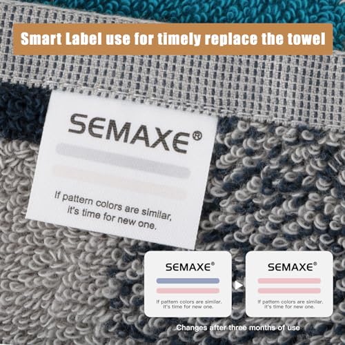 SEMAXE 18-Piece Cotton Bath Towel Set for Bathroom, Geometric Pattern | Stock-up towel set for family bathrooms, guest baths, multi-bath homes, and wash-day rotation, OEKO-TEX certified, easy care - color: C01: Colorful - Checkered