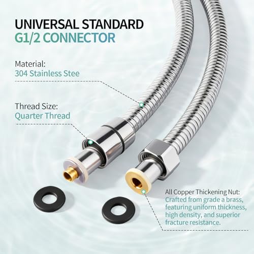 SR SUN RISE Flexible 304 Stainless Steel Replacement Shower Hose with Brass Fittings. RV Shower Hose. Explosion-Proof. 1.8 Meters/71 Inches. Polished Chrome - size: 70.8 Inch