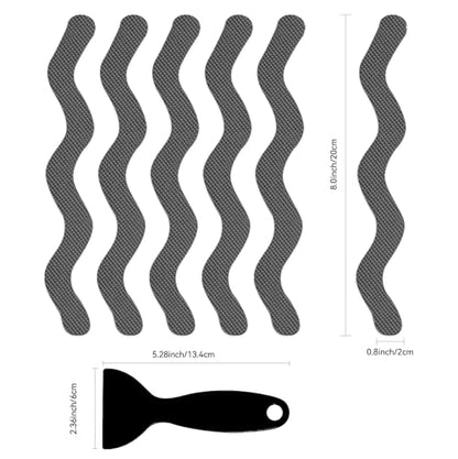 24 PCS Anti Slip Shower Stickers, Safety Bathtub Non Slip Strips, Adhesive Decals Anti Skid Tape with Scraper for Tub, Shower, Floor, Stairs, Steps - color: Gray