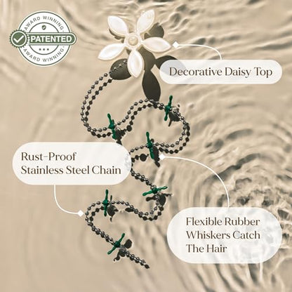 Shower Drain Hair Catcher – Disposable Bathroom Hair Trap, Easy to Install in Shower Drain Cover, Helps Prevent Clogs – As Seen on Shark Tank – White Flower (2-Pack) - color: White Flower, size: 2 Count