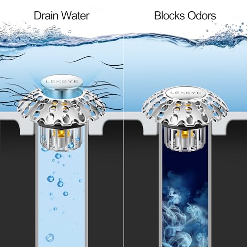 LEKEYE Tub Stopper | Shower Drain Hair Catcher | Bathroom Bathtub Plug | Pop Up Bathtub Drain Stopper for 1-1/2" to 1-3/4" Bath Drain Hole - style: 2070