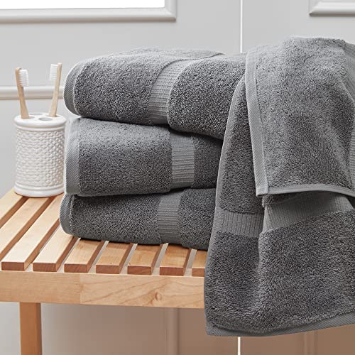 Towel Bazaar 4-Piece Extra Large Bath Towel Set, 100% Premium Cotton Turkish Towels, 30x60 Luxury Towel Super Soft and Absorbent, Perfect Use for Bathroom, Shower Towels - Gray - color: Gray