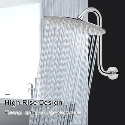 NearMoon S Shaped Shower Head Riser Arm, Shower Extender Arm with Flange, Standard 1/2" Connection- Bathroom Accessory (12 Inch, Chrome) - color: Chrome, style: 12 Inch