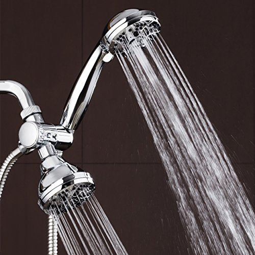 AquaDance Total Chrome High Pressure 3-way 48-setting Rain – Handheld Shower Head Combo – Angle Adjustable, Anti-Clog Jets, Tool-Free Installation - USA Standard Certified – Top U.S. Brand | Enjoy Two 6-Setting Rain & Hand Showerheads Separately or Togeth