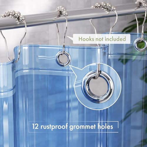 AmazerBath Extra Long Shower Curtain Liner, Clear Blue Shower Liner 84 Inches Long, 72x84 Plastic Shower Curtain Liners, Cute Tall Shower Liner, PEVA Bathroom Shower Curtain Liners & 3 Magnets - color: Clear Atlantic, size: 72"W x 84"L (Pack of 1)