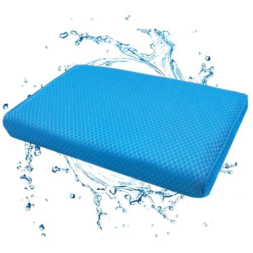AEROiVi Shower Seat Cushion Non-Slip Silicone Bottom 3D Mesh Washable Blue | Soft Shower Chair Cushion for Benches Quick Drying Washable Mat 3D Mesh Pad with Hook Design Elderly Handicap Disabled - size: Blue