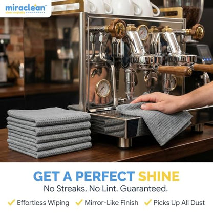 Waffle Weave Microfiber Cloths - 12 x 12 inches - Lint Free Cloth, Streak-Free Absorbent Microfiber Glasses Cleaning Cloth, Screens, Dusting & Appliances - 12 Pack Premium Cloth Wipes - size: 12 Pack