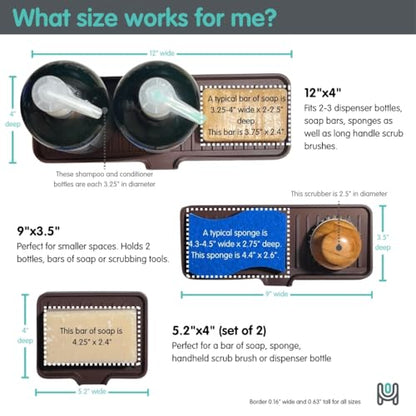 Silicone Soap Dish Tray and Sponge Holder with Drain Chute | Bathroom and Kitchen Sink Organizer Caddy (Pistachio, 12"x4", 7.4 Ounces) - color: Pistachio, size: (LG) 12"x4"