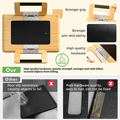 Smatdecis Couch Arm Tray Table Sofa Arm Clip, Armrest Tray Table Suitable for Home Drinks/Fast Food/Fruit Etc, Large Size Multi-Function Natural(360° Rotating Stand B) - color: Natural, size: 13" x 9.4"(360°B)