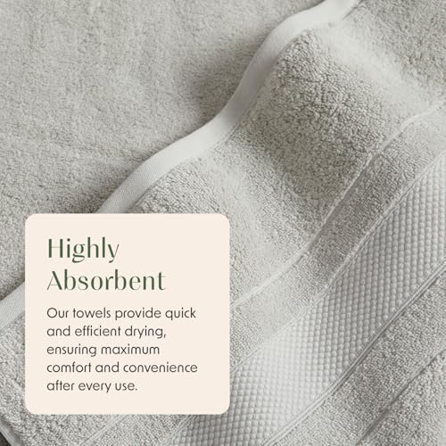 Luxury 100% Cotton Bath Towels Set | 6-Piece Set | Grey | 700 GSM | Premium Bath Towels | Ultra Soft Thick Plush & Highly Absorbent | Luxury Hotel & Spa Bathroom Towels - color: High Rise Grey, size: 6 Piece Set