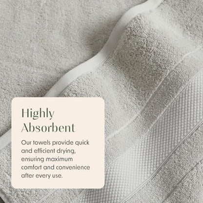 Luxury 100% Cotton Bath Towels Set | 4-Pack | Premium Grey | 700 GSM | Premium Bath Towels | Ultra Soft Thick Plush & Highly Absorbent | Luxury Hotel & Spa Bathroom Towels - color: High Rise Grey, size: 4 Pack Bath