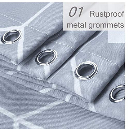 Fabric Shower Curtain or Liner Water Repellent Washable Cloth (Hotel Quality, Friendly, Heavy Weight Hem) with White Plastic Hooks - 72" x 78", Long, Gray Arrow - color: Gray Arrow, size: 72"W x 78"L (Pack of 1)