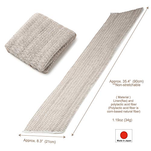 Exfoliating Washcloth [Made in Japan] Shower Back Scrubber, Plant-Based Body Exfoliating Towel (Linen) - color: Linen