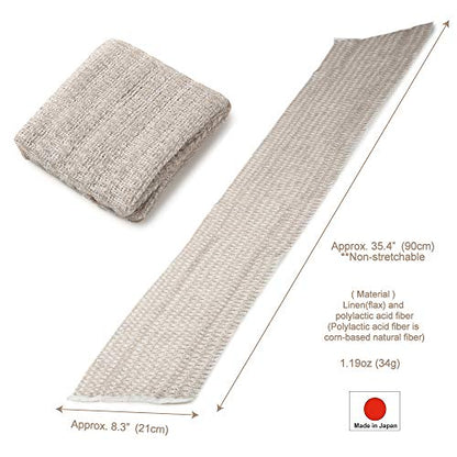 Exfoliating Washcloth [Made in Japan] Shower Back Scrubber, Plant-Based Body Exfoliating Towel (Linen) - color: Linen
